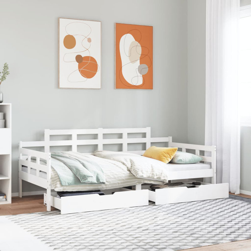 Riplex Solid Wood Daybed, European Single (90 x 200cm), White