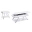 Table de bout blanche de style contemporain avec cadre chromé ultrabrillant