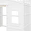 Lit mezzanine double en bois massif blanc avec une surface de couchage stable et confortable pour un look élégant-321253600-321253601