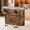 Table de bar moderne moderne de 63 pouces avec rangement à 2 niveaux - Table de pub à hauteur de comptoir pour restaurant, bistro ou maison - Conception robuste, rangement spacieux - Couleur: gris ciment et noyer