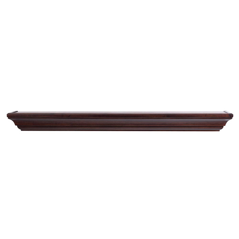 Floating Wood Fireplace Mantel Shelf - Crafted from Pine Wood - Traditional Design, 60" Length, White