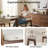 Mid-Century Modern Upholstered Dining Armchair, Fabric Seat & Back, Solid Wood Frame Dining Chair-1010894224