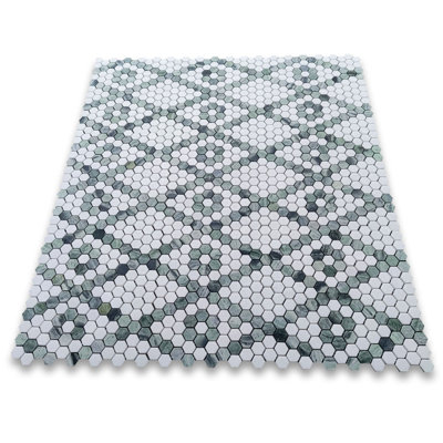 Thassos White Marble 10 in. x 11 in. Honed Marble Tile