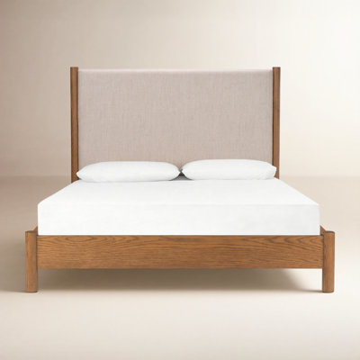 Linda Linen Upholstered Oak Bed