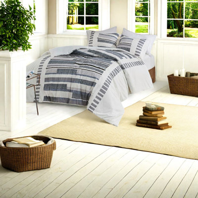 Modern Cotton Bedding Set, Textured King/cal King For Home Comfort