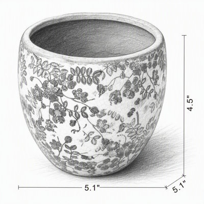 Vase à fleurs en céramique à motif floral, lot de 4