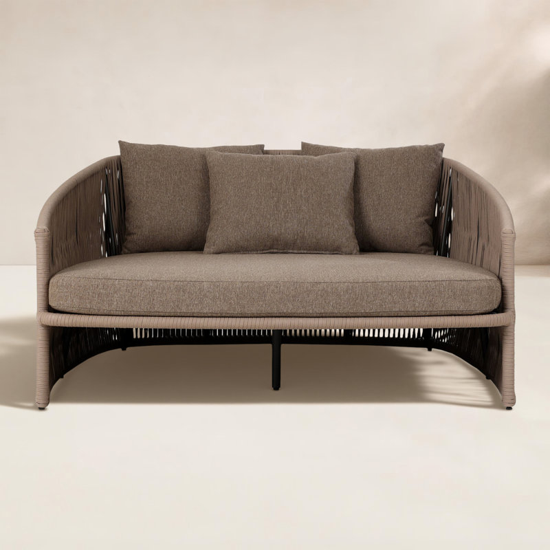 Porto Outdoor 2 - Seat Patio Daybed, Ellor Brown/Bronze