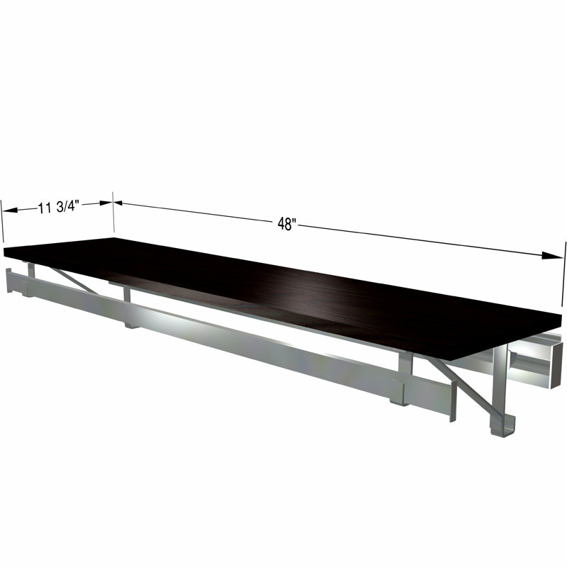 Système de rangement à tablette simple, Espresso, H 8,5 po x l 48 po x P 11,75 po