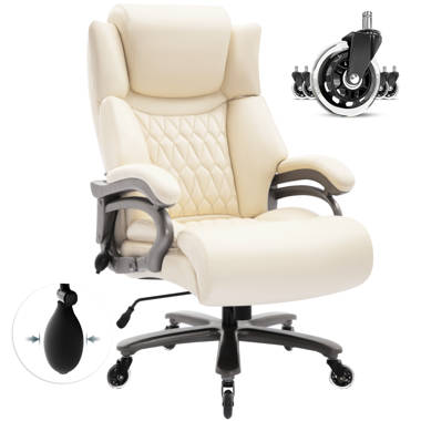 NOUHAUS - Posture Ergonomic PU Leather Office Chair - White