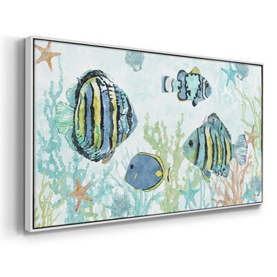 Tropical Fish Hangout- Framed Gallery Wrapped Canvas -Ready to Hang