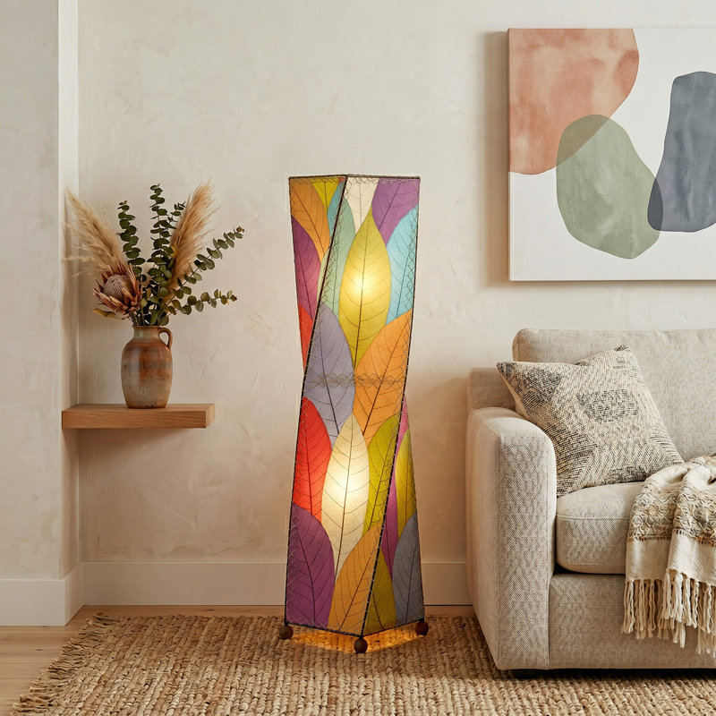 Conrado 48'' Black Novelty Floor Lamp, Green/Red