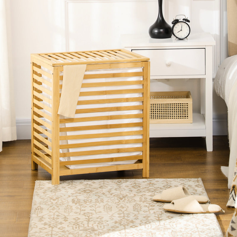Panier à linge avec couvercle et sac intérieur amovible de 19,49 po x 14,5 po x 23,5 po