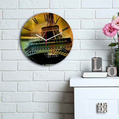 Horloge murale élégante Elegant, 11,8 pouces de diamètre | 100% panneau de fibres à densité moyenne avec une épaisseur de 0,2 pouce | Design élégant pour la maison ou le bureau | La montre moderne ajoute de la sophistication à n'importe quel espa