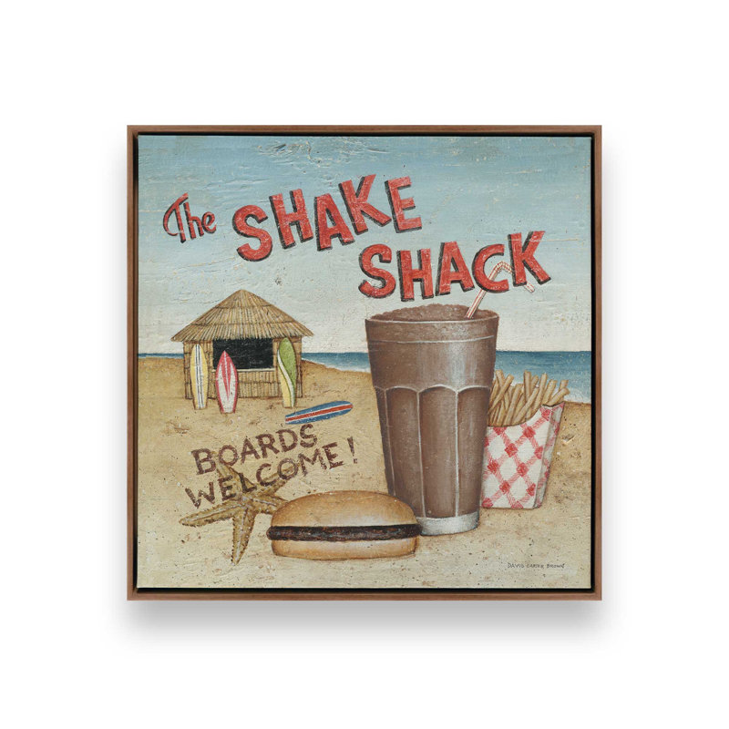 «The Shake Shack» par David Carter Brown, reproduction d'art sur toile, H 36 po x l 36 po, Cadre flottant, Brun