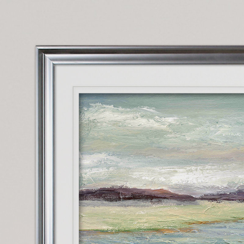 « pré stream ii », reproduction de peinture à l’acrylique encadrée, Argent, H 28 po x l 38 po x P 1,5 po