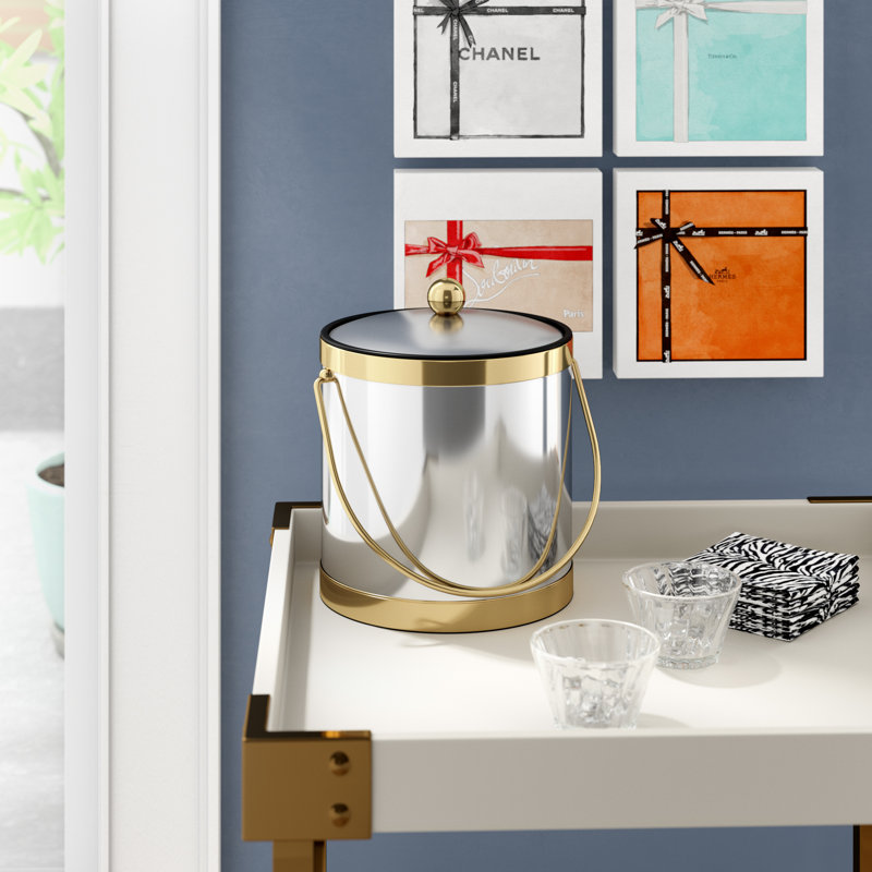 Dajavette Metal Ice Bucket, Gold/Silver