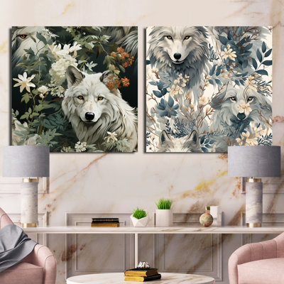 Majestic Wolf Majesty - Animals Wolf Square Collage Set Of 2