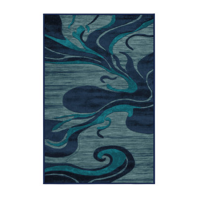 Machine Washable Abstract Gray Area Rug