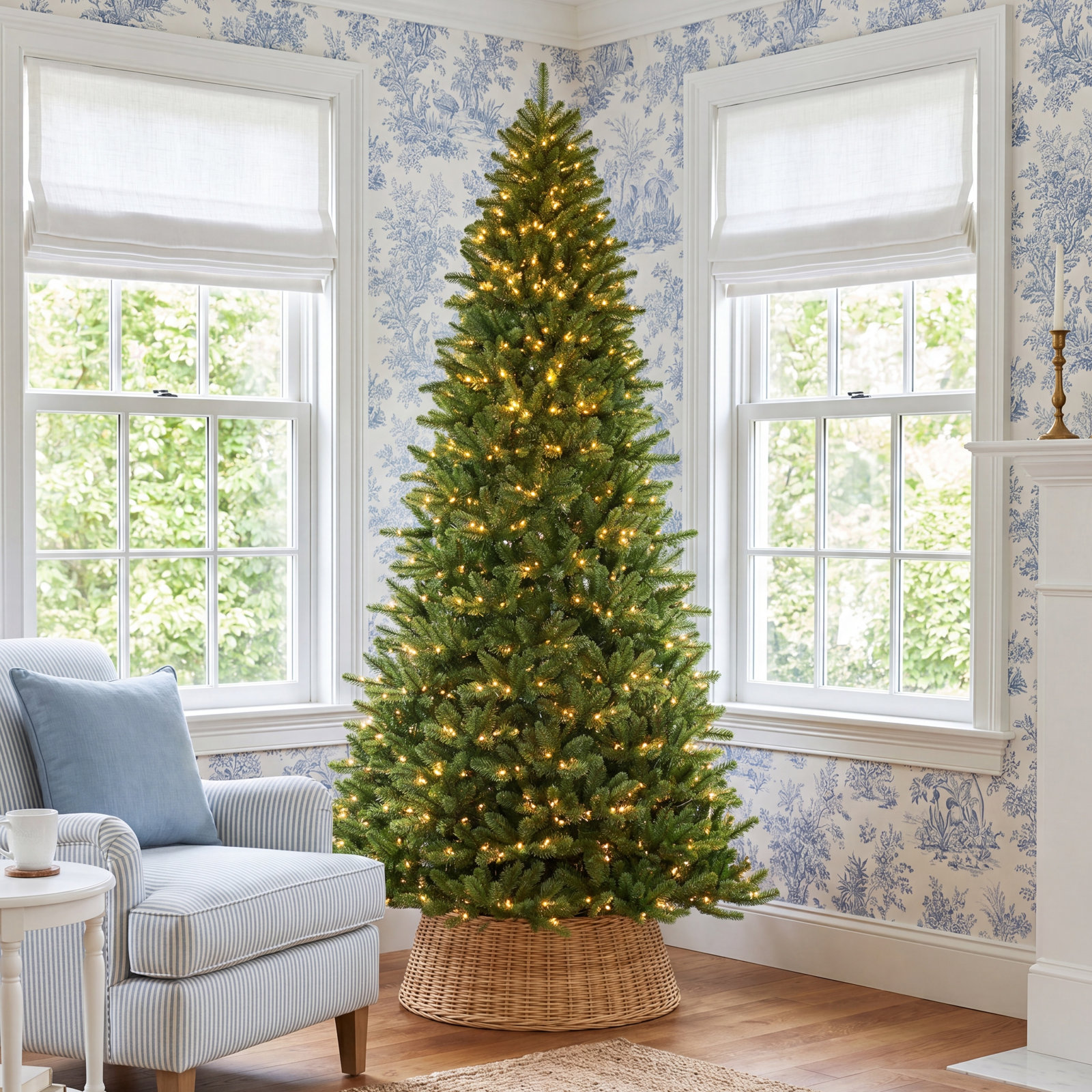 Lighted Artificial Fir Christmas Tree, 11' H