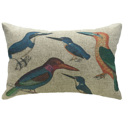  Birds Linen Lumbar Pillow