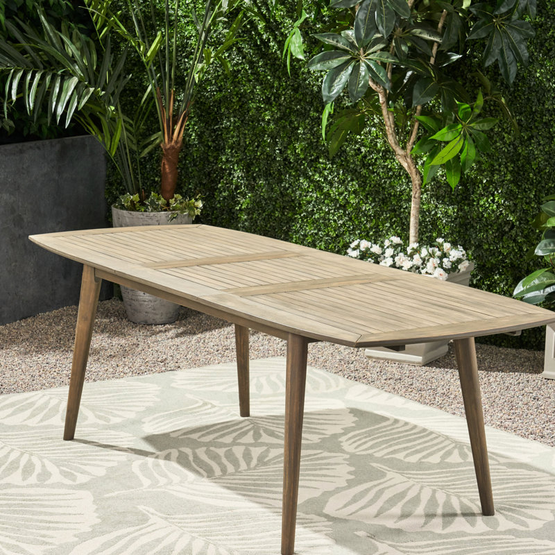 Table d'extérieur extensible en bois gris - Créez une ambiance relaxante avec un design époustouflant