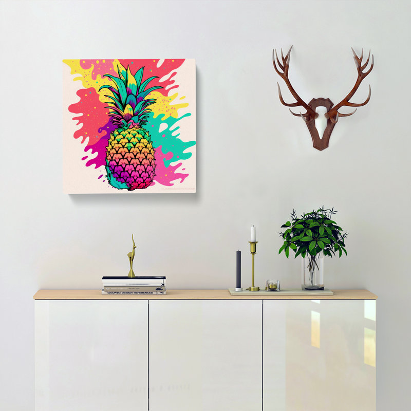 Pineapple Fauvism - Wrapped Canvas, 35cm H x 35cm W x 3cm D