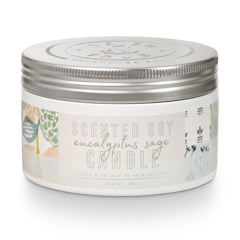 Tried & True Large Tin, Eucalyptus & Sage, 14.1 oz White/Silver Tin
