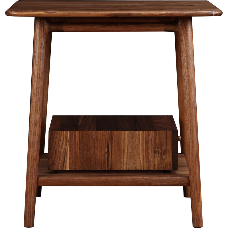 Table de bout en bois massif avec rangement Walnut Grove