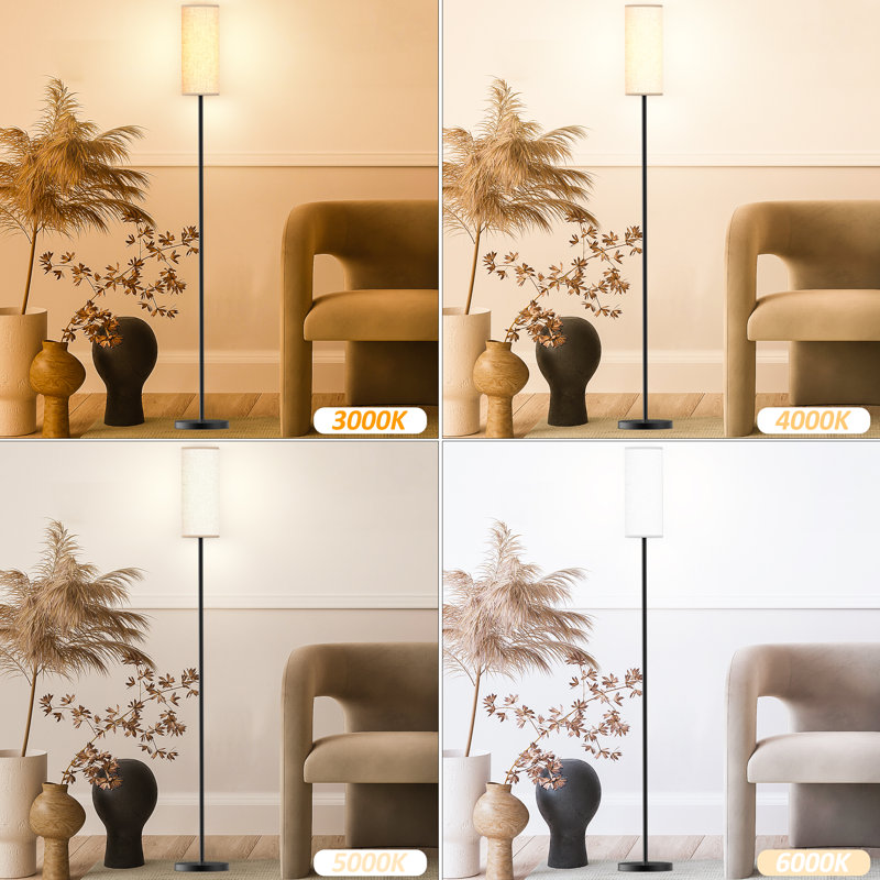 Rodenal 66.5" Floor Lamp with Remote Control and Smart Bulb Included, White