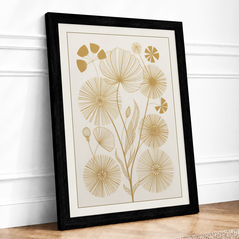 Golden Botanica Botanical - Framed Print, A1 - 84.1 x 59.4 cm, Black