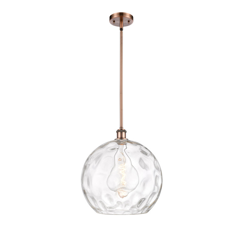 Luminaire suspendu sphère 1 lumière Cindi, DEL, Cuivre antique