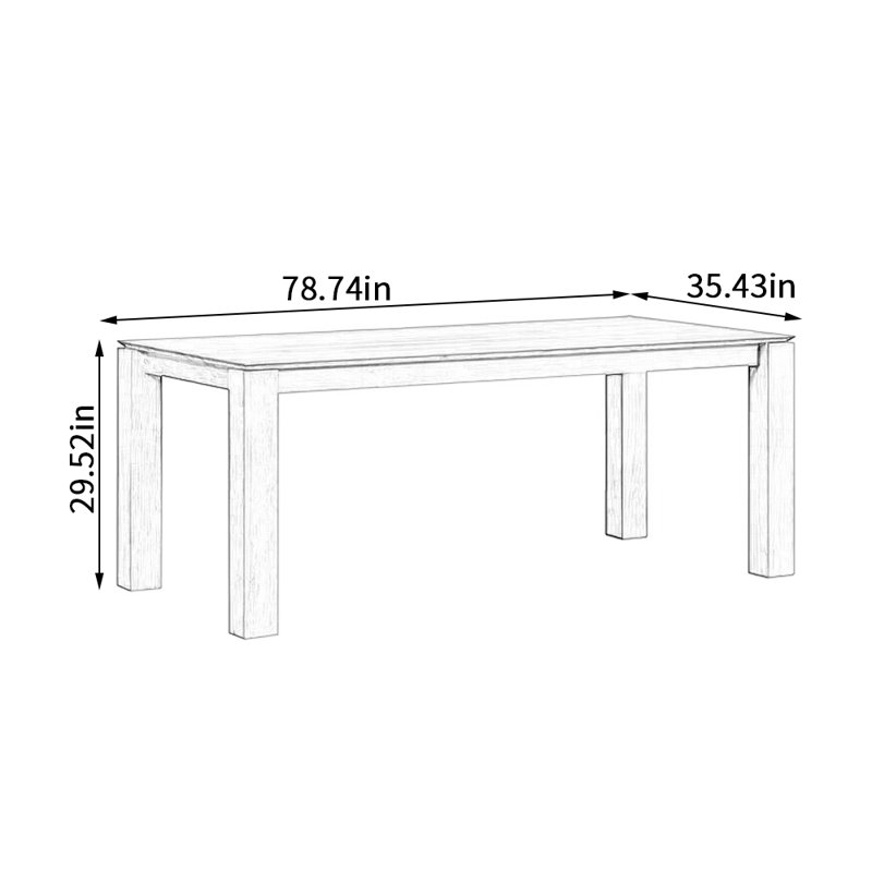 Grande table Minimalist, H 29,52 po x L 78,74 po x l 35,43 po