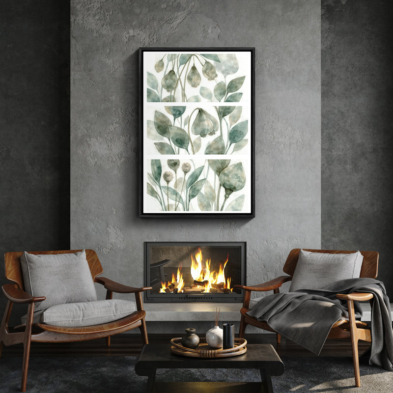 «Green Botanical», reproduction d'art encadrée, H 36 po x l 24 po, Noir