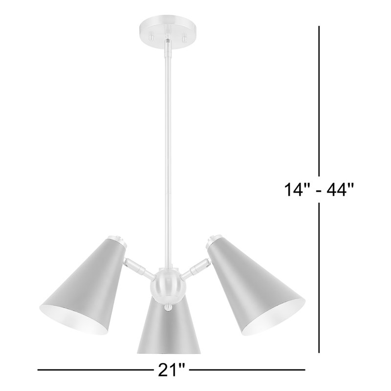 Avia 3 - Light Black/Brass Cone Pendant