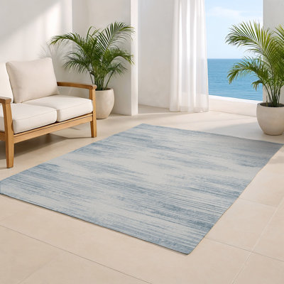 Abstract Gray Indoor and Outdoor Area Rug