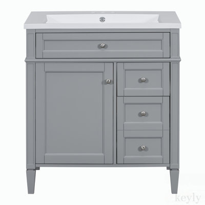 Ensemble de meuble-lavabo simple 30 po avec plateau Dreketi