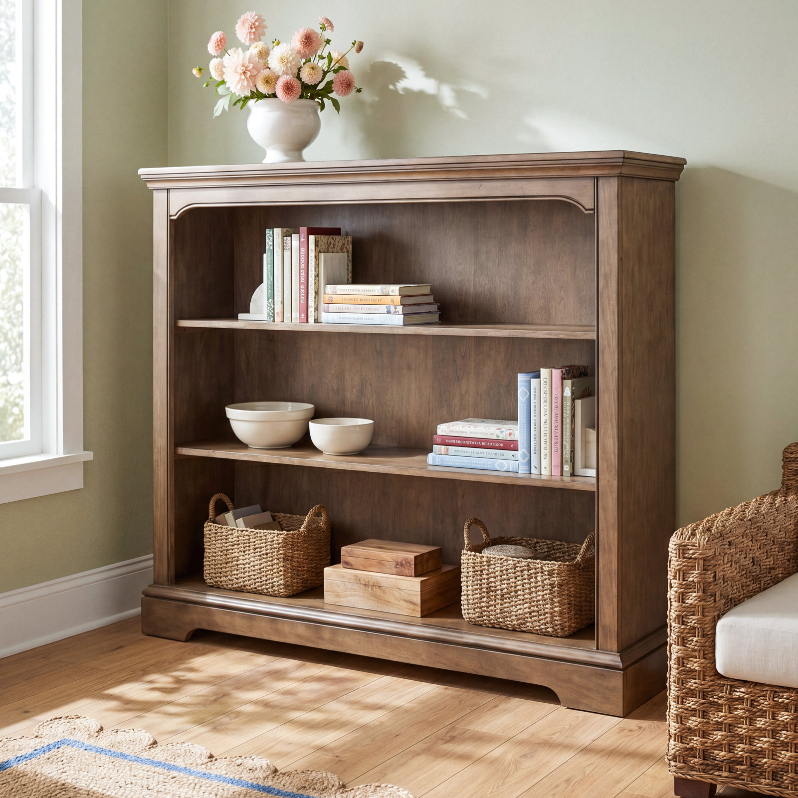 Charter Wide Bookcase, Cashew