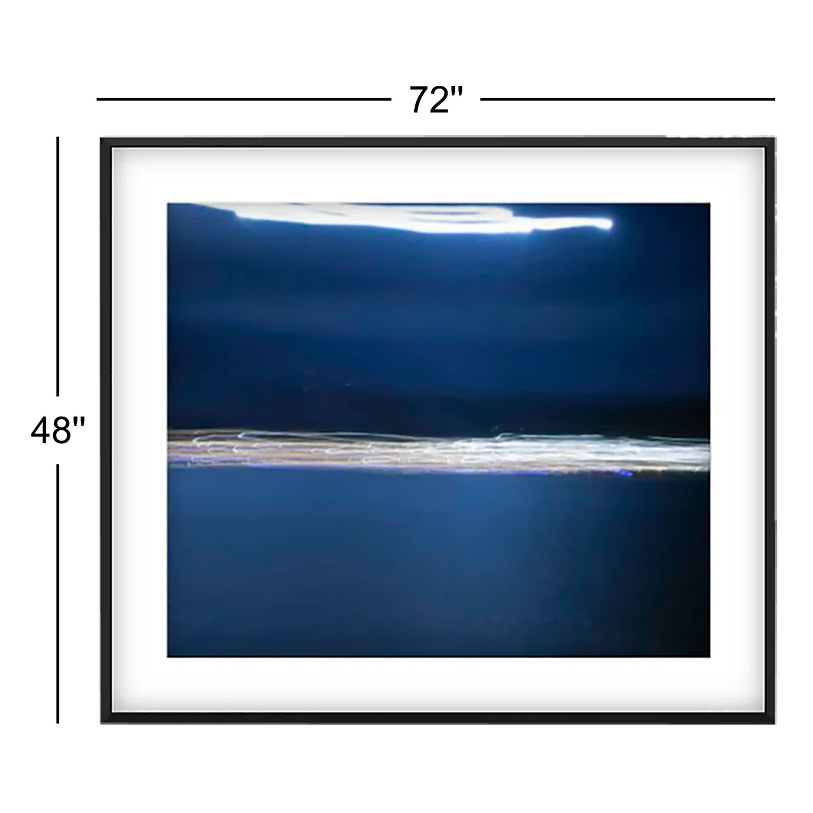 Electric Tartane 2 Print, Black Framed Paper, White, 48" H x 72" W x 0.8" D
