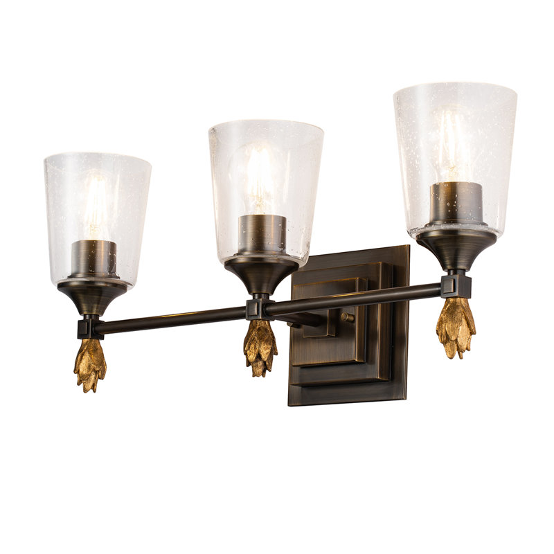 Ensemble de meuble-lavabo 3 lumières Stidham Vetiver, Bronze/Doré