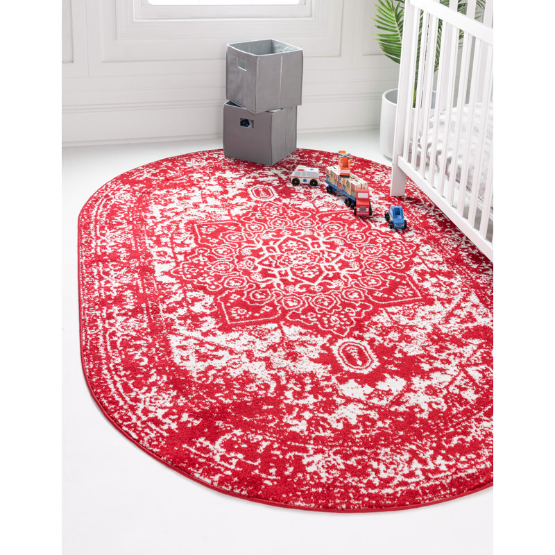 Oriental Area Rug, Oval 152 x 244cm