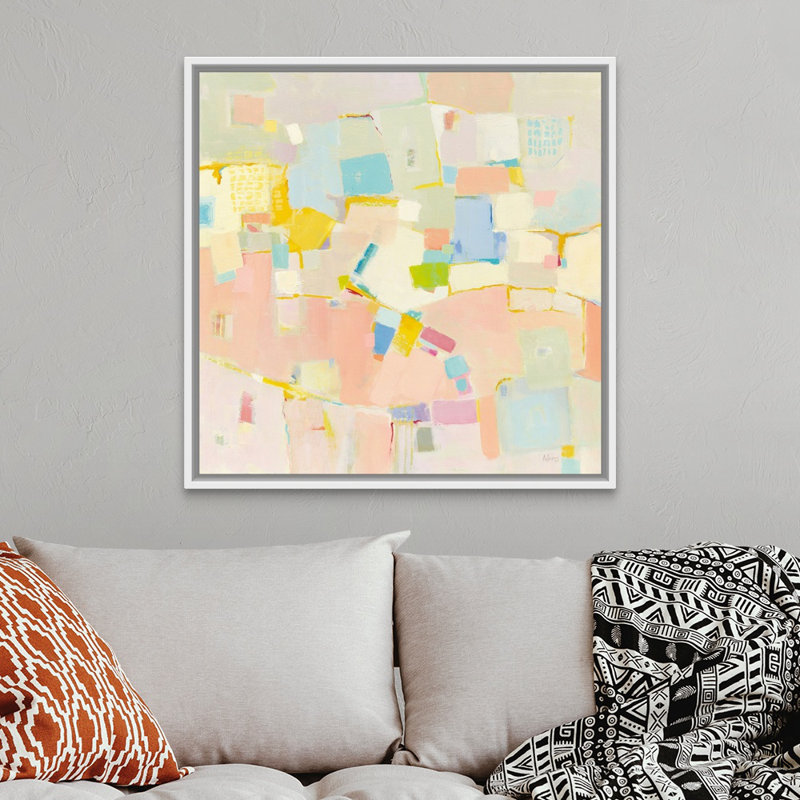 «Block Party», reproduction d'art sur toile, Cadre flottant blanc, H 38 po x l 38 po x P 1,75 po