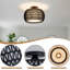 Plafonnier encastré en rotin fait à la main avec abat-jour en tissu, luminaire maison de campagne Boho pour couloir de chambre à coucher-107608707