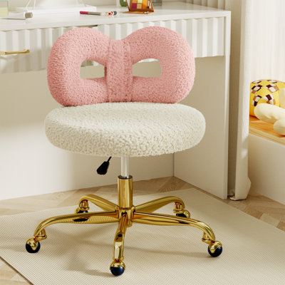 Vanity Chair with Wheels,Swivel Makeup Chair with Upholstered,Adjustable Height Chair for Makeup Room and Bedroom by HomLux