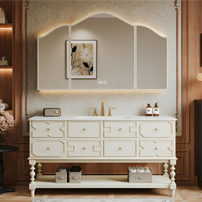 Modern American-style bathroom cabinet.
