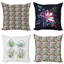 Ensemble de housse de coussin carré répétitif 4 pièces Bouquet de fleurs et cactus-57388203