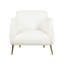 Fauteuil d'appoint blanc Boucle pour espace de vie principal avec pieds en métal robustes, fabrication robuste et or-25143719