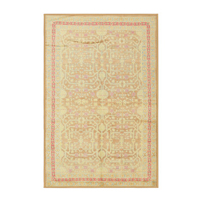 Tapis traditionnel jaune / rouge clair