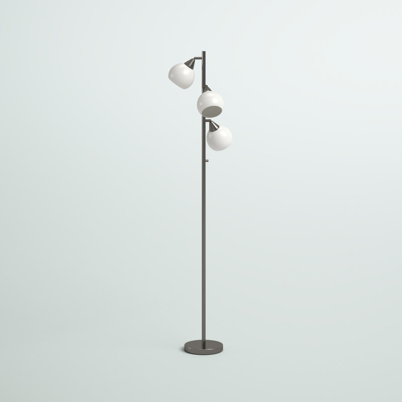 71'' Brushed Steel Tree Floor Lamp