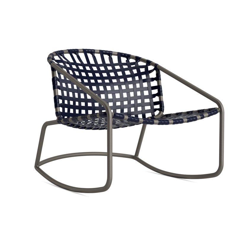 Kantan Outdoor Lounge Chair, Mica/Marine Vinyl Lace