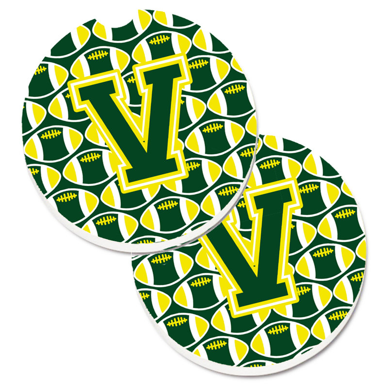 Sous-verre de football, V, Vert / Jaune